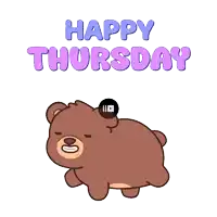 a happy thursday greeting with a brown bear