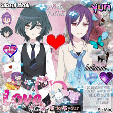 a collage of anime characters with the words love your on the bottom