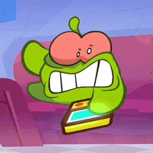 Smashing The Console Om Nom GIF - Smashing The Console Om Nom Cut The Rope GIFs