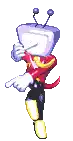 a pixel art of a cartoon character with a television head and antennas .