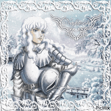 a picture of a girl in armor with nightwish written on the bottom