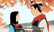 Mulan Would You Like To Stay For Dinner GIF
