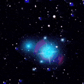a girl giving a peace sign in front of a starry background