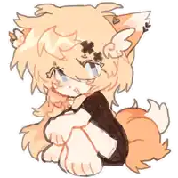a drawing of a fox with a black shirt
