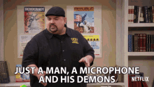 Just A Man A Microphone GIF - Just A Man A Microphone And His Demons GIFs