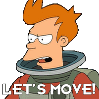 Lets Move Philip J Fry Sticker - Lets Move Philip J Fry Futurama Stickers