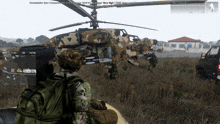 a video game screen shows a helicopter with the commander being very high on the screen