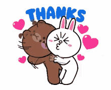 Brown And Cony Kiss GIF - Brown And Cony Kiss Bear GIFs