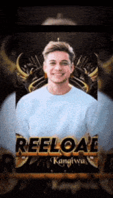 a picture of a young man with the name reeloae on the bottom