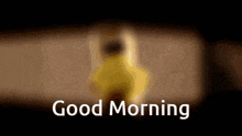a blurred image with the words good morning written in white