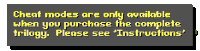 a screen that says cheat modes are only available when you purchase the complete trilogy