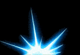 a blue background with rays coming out of the middle