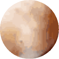 a pixelated image of a brown sphere with a white background