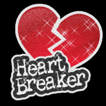 a picture of a broken heart with the words heart breaker below it