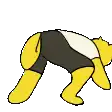 a cartoon of a cat wearing shorts and a shirt .