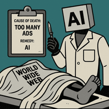 a cartoon of a doctor with an ai box on his head