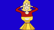 a cartoon drawing of a woman covering her eyes with her hands
