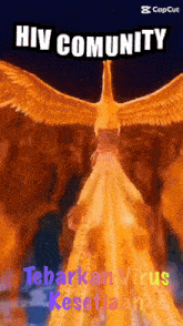 a poster for the hiv community with a phoenix on it