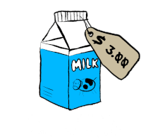 Milk Milk Carton Sticker - Milk Milk Carton Food Prices Stickers