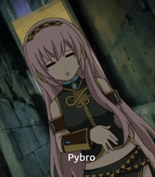 a picture of a girl with the word pybro written on it