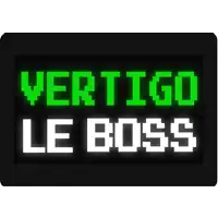a sign that says vertigo le boss in green and white