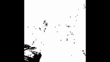 a pixelated image of a person 's face with a black background