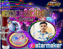 a poster that says welcome to musichub family