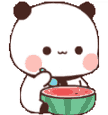 panda panda watermelon cute panda watermelon cutepandaeatingwatermelon shrutikapanda