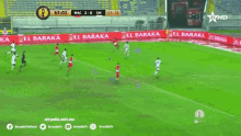 a soccer game is being played on a tv screen and the score is wac 2-0 sm