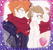 a drawing of a man and a woman holding hands
