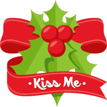 kiss me winter joy joypixels give me a kiss mistletoe