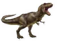 a t-rex with its mouth open and sharp teeth