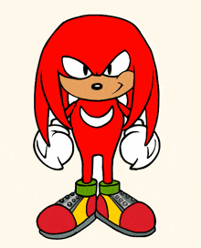 a cartoon drawing of knuckles the echidna from the video game sonic the hedgehog
