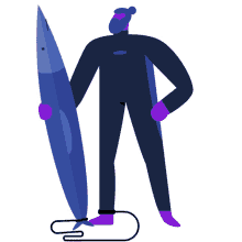 surfing surfboard searching preparing looking around