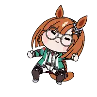a cartoon of a horse with glasses and a tail