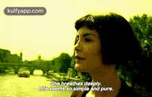 She Breathes Deeply.Life Seems So Simple And Pure..Gif GIF - She Breathes Deeply.Life Seems So Simple And Pure. Amã©lie Q GIFs