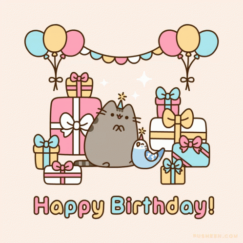 Happy Birthday Pusheen Cat GIF - Happy Birthday Pusheen Cat Cute ...