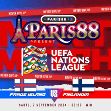 paris88 presents the uefa nations league between us and finlandia