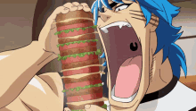 toriko burger anime toriko toriko toei eating burger