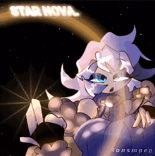 a drawing of a cartoon character with the words star nova on the bottom
