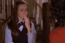 When I Try To Hold My Tongue GIF - Gilmore Girls Alexis Bledel Rory Gilmore GIFs