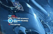 a video game screen that says pyr captain on the bottom right