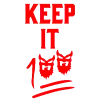 a sign that says keep it 100 with a devil face