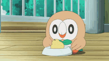 ash steals food of rowlet