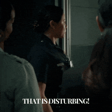 a police officer says that is disturbing while talking to a woman