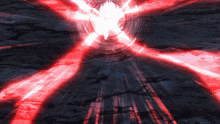 a red light is coming out of the center of the image