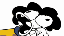 a cartoon of a man with a mustache and big eyes