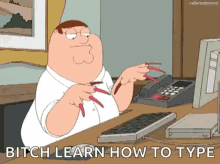 Peter Griffin Nails GIF - Peter Griffin Nails Computer GIFs