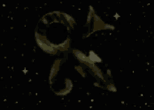 a drawing of a dragon in space with stars