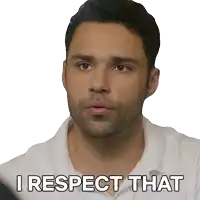 a man with a beard says " i respect that "